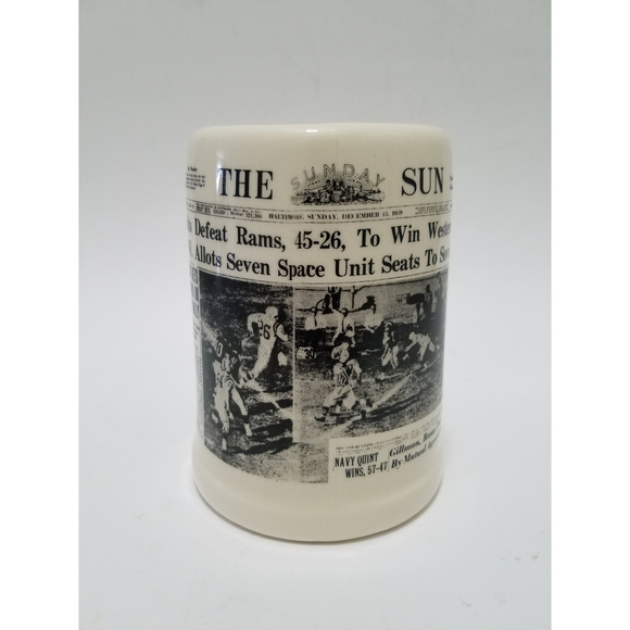 Colts Defeat Rams The Sun Newspaper- December 1959 World Series 22Oz Mug - Picture 1 of 6